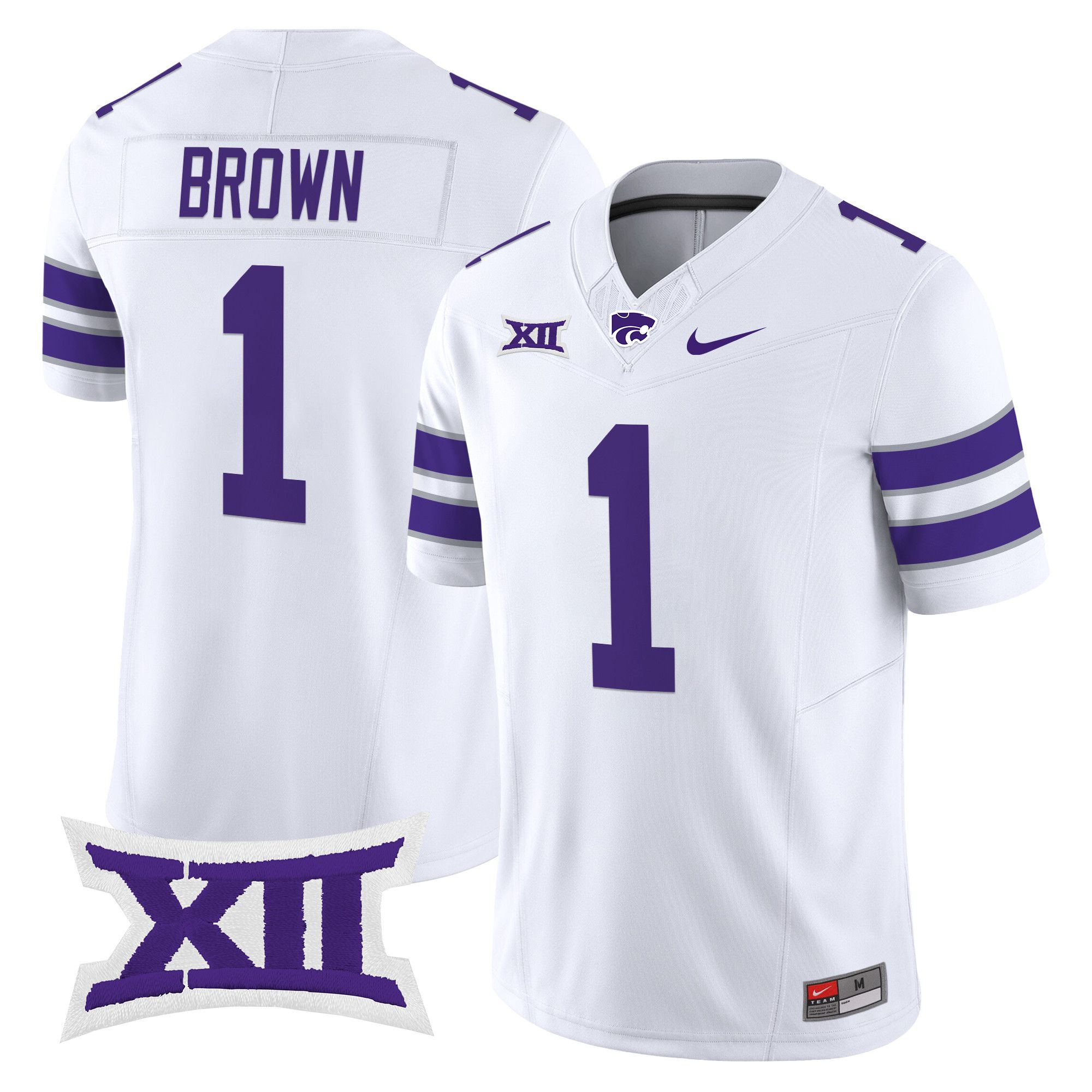 Men Kansas State Wildcats #1 Brown White Nike 2024 Vapor Limited NCAA Jersey